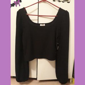 Ardene black square neck top